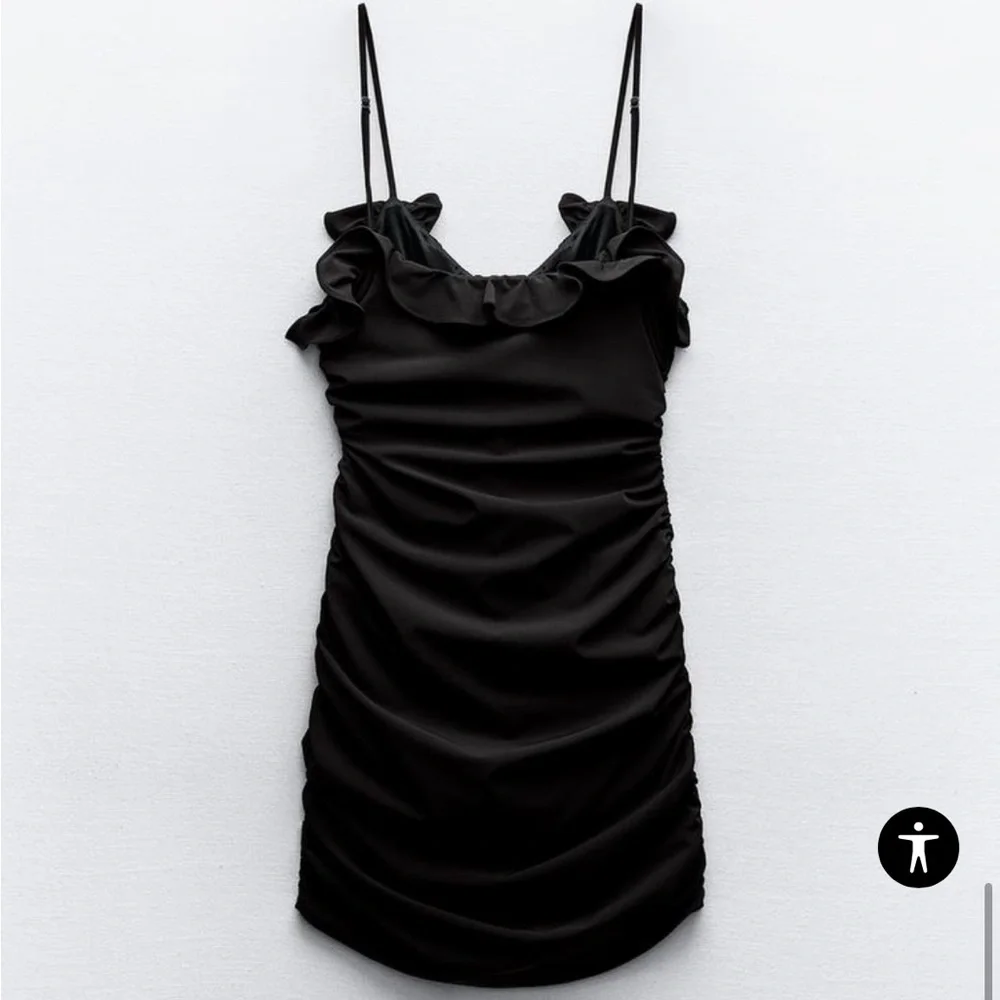 ZARA RUFFLED RUCHED DRESS - Picture 7 of 8